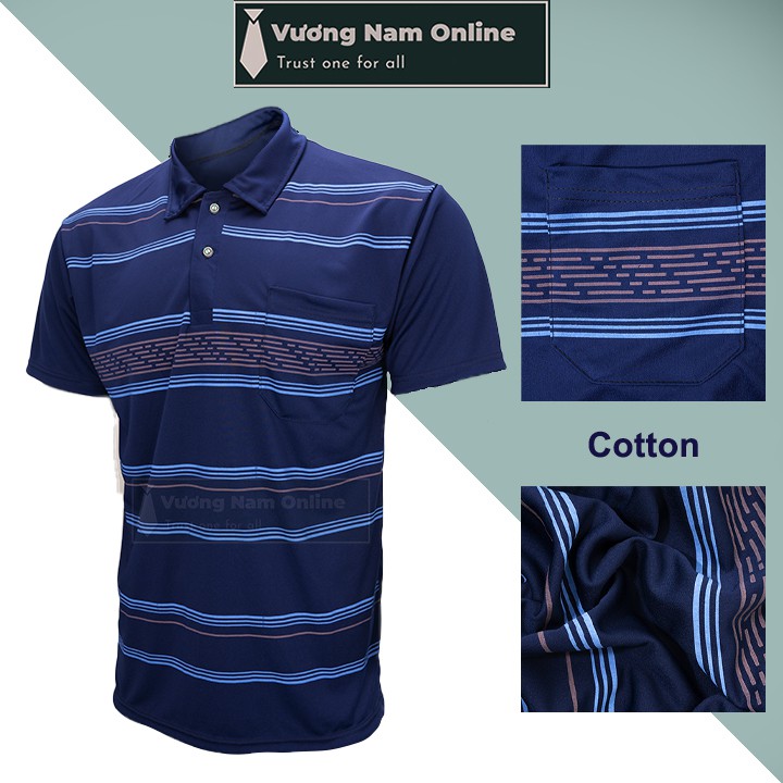 Combo 3 áo thun nam ngắn tay cổ bẻ sọc ngang, giao màu ngẫu nhiên, áo thun nam form rộng size rộng có video | BigBuy360 - bigbuy360.vn