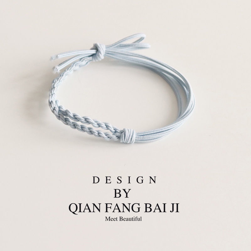 Dây buộc tóc bện màu đơn giản tùy chọn thời trang xinh xắn cho nữ