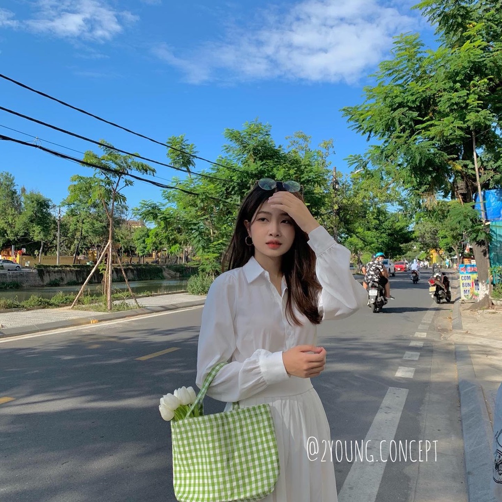 Set áo sơ mi tay dài & chân váy dài  S295