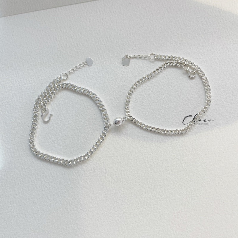 Vòng tay đôi bạc xích  Choco Jewelry