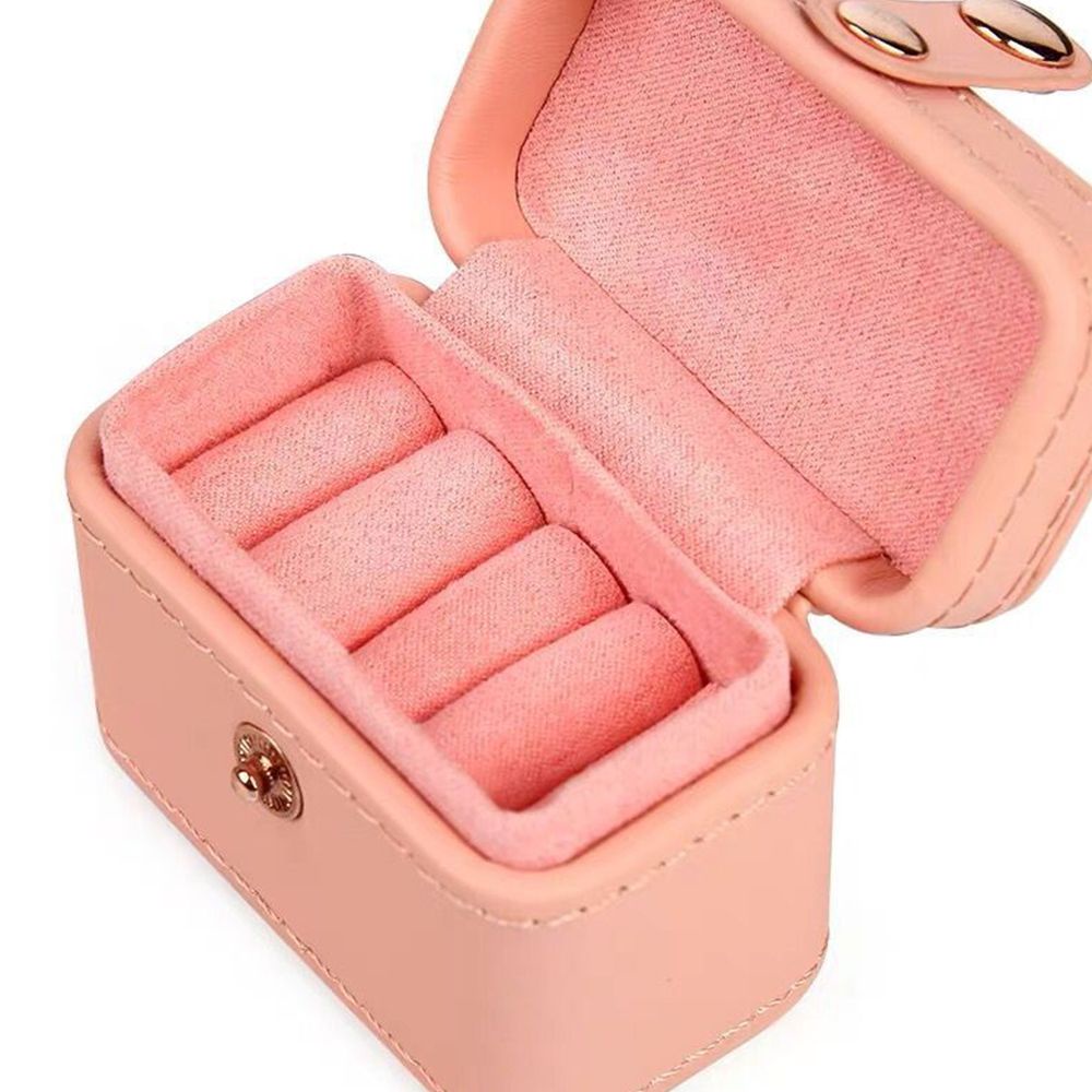 Hộp đựng trang sức nhẫn khuyên tai du lịch thiết kế mini bền đơn giản nhỏ gọn bằng vải nhung màu trơn tươi mới cho nữ