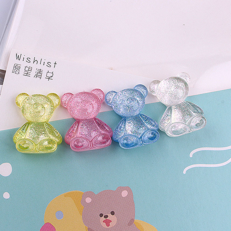 Set 10 Khuyên Tai Nhựa Hình Gấu Dễ Thương