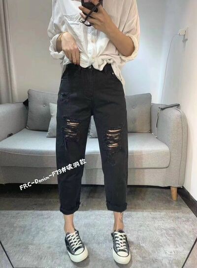 Quần baggy bò rách Quảng Châu HOT TRENDING