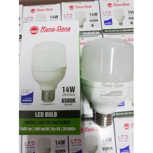 RẠNG ĐÔNG, BH 2 năm, Bóng đèn led bulb trụ 10W đến 14W E27 siêu sáng hàng Việt Nam - Chất lượng cao