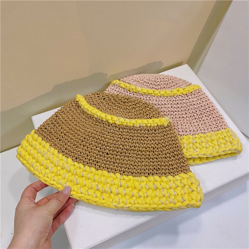 Nón Tai Bèo Đan Len Vành Rộng Màu Sắc Xinh Xắn Thời Trang Xuân Hè Cho Nữ