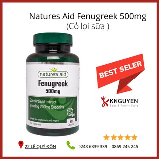 Viên uống lợi sữa cỏ cà ri Fenugreek Anh (90v)