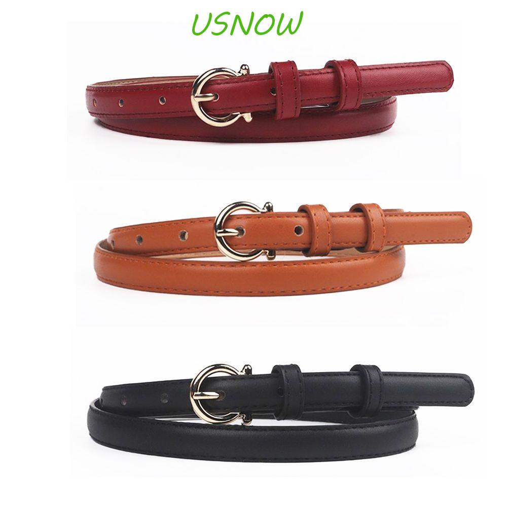 Thắt Lưng Da PU Khóa Hợp Kim Đơn Giản Phong Cách Hàn Quốc Sang Trọng Cho Nữ