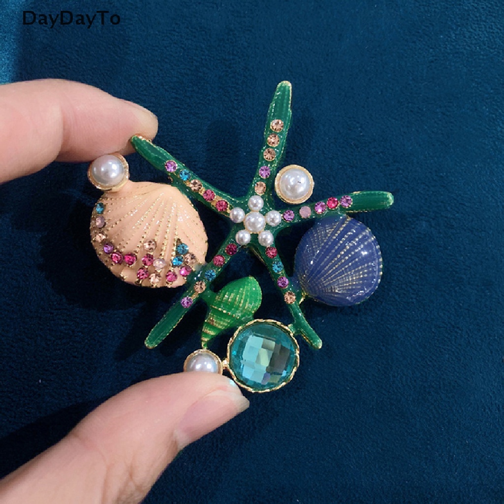 Ghim Cài Áo Hình Vỏ Sò / Sao Biển Đính Ngọc Trai Giả Thời Trang Cho Nữ