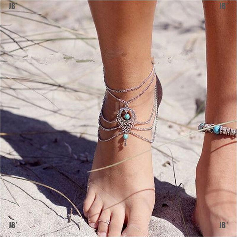 Vòng đeo chân phong cách boho thời trang cho nữ