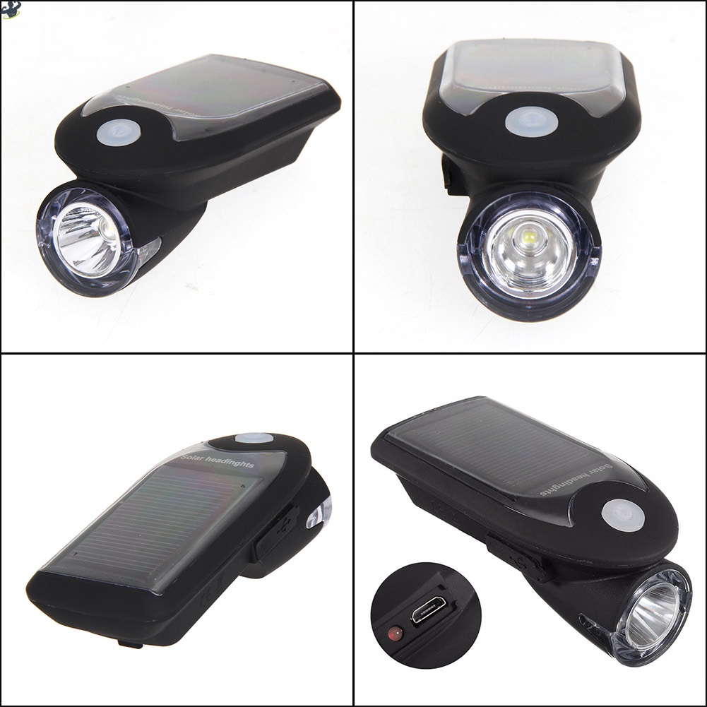 Đèn Pha Led Sạc USB Năng Lượng Mặt Trời Chống Thấm Nước Có Thể Xoay 360 Độ Gắn Xe Đạp