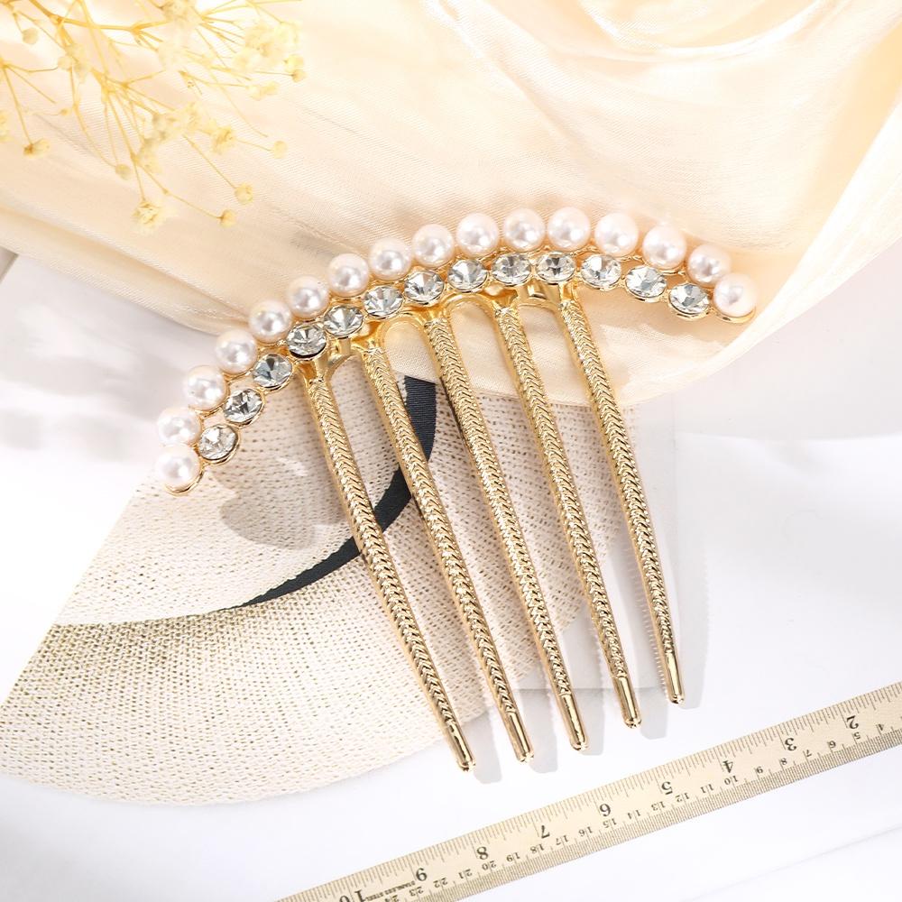 PVN50548 Lược Cài Tóc Kim Loại Đính Ngọc Phong Cách Hàn Quốc Cho Nữ Giá Rẻ