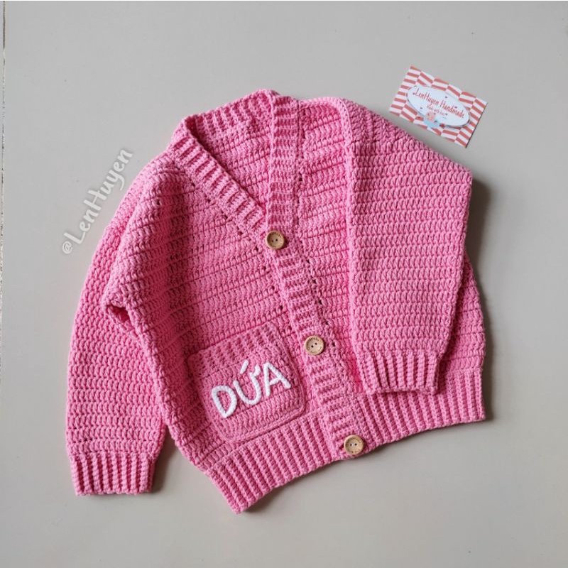 Áo khoác len handmade cardigan cho bé cực dễ thương cực đẹp