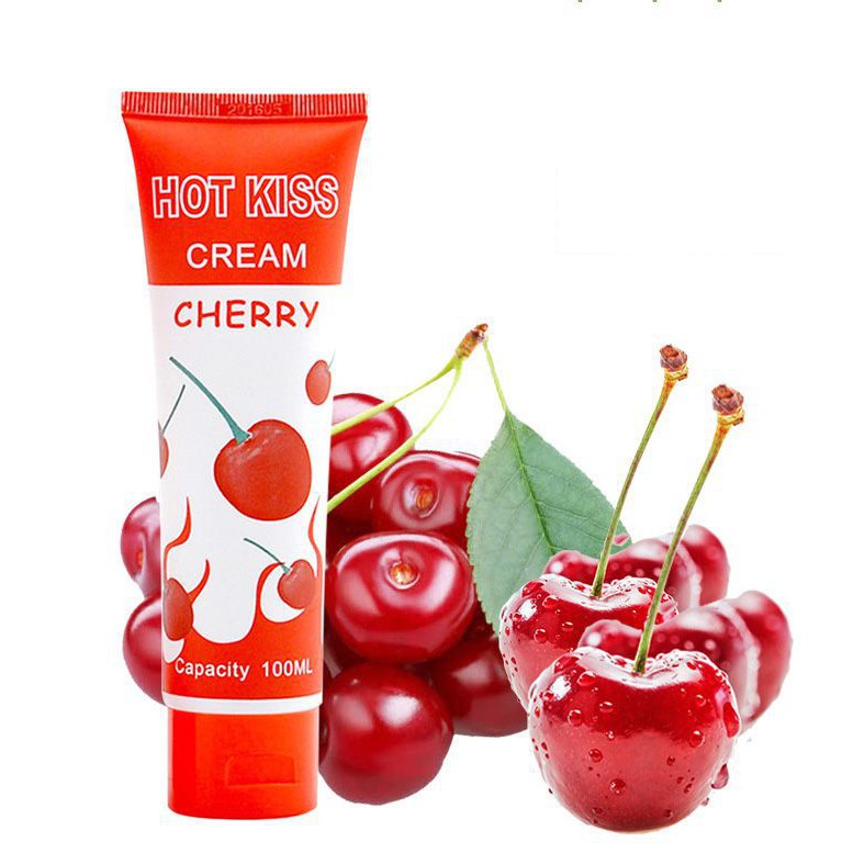 Gel bôi trơn HOT KISS 100ml trong suốt hương Cherry tặng kèm vòi bơm tiện lợi, gel gốc nước, đậm đặc phù hợp nam nữ