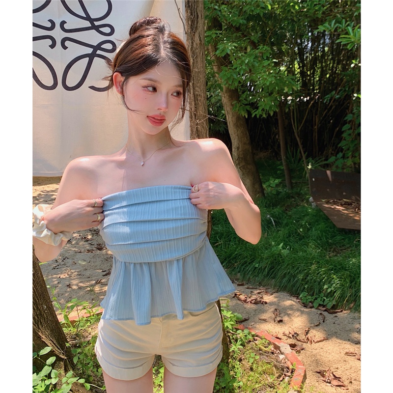 Áo Ống Màu Trơn Không Tay Thời Trang Mùa Hè Cho Nữ