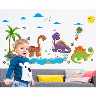 Decal dán tường công viên khủng long