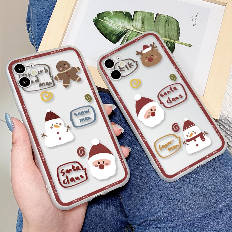 Ốp Điện Thoại Mềm Nhám Trong Suốt Họa Tiết Giáng Sinh 1 Cho Samsung S8 S9 S10 Plus S20 S21 FE S22 UItra Plus