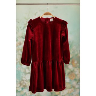 [LITTLE PINK] DARCY DRESS - Váy nhung đỏ đuôi cá bé gái
