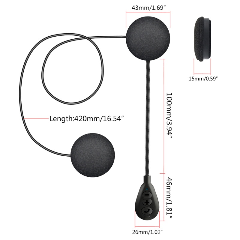 Tai Nghe Bluetooth zzz Dung Lượng 180mAh Dùng Cho Mũ Bảo Hiểm