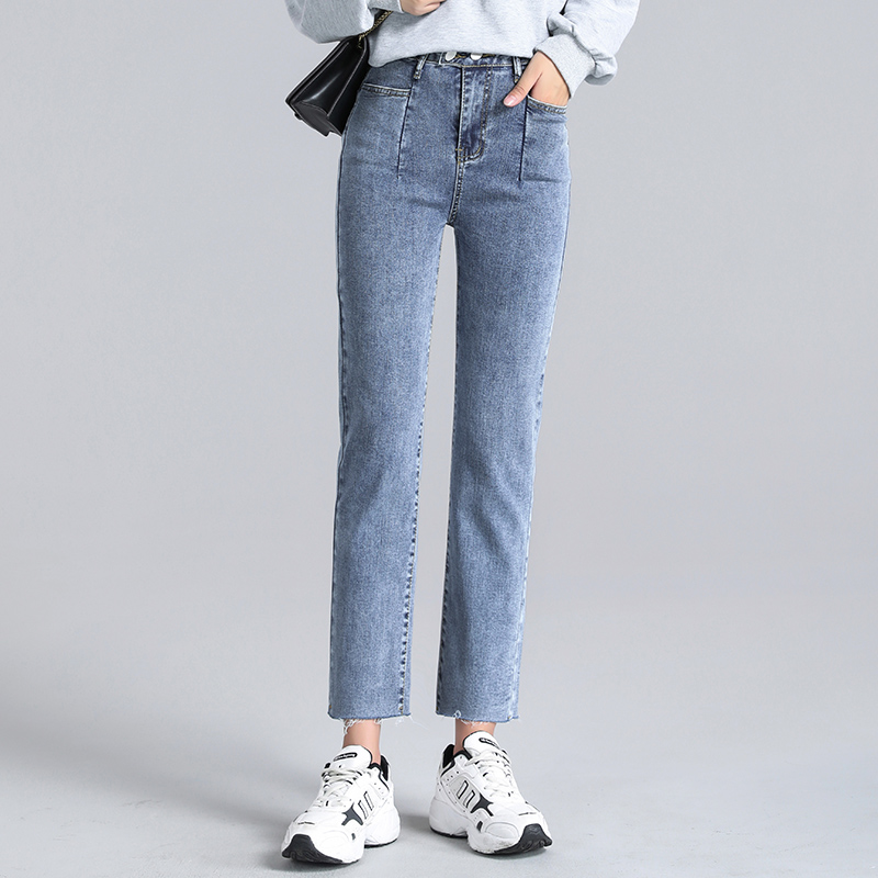 Quần Jeans Lửng Form Rộng Phong Cách Hàn Quốc Cho Nữ