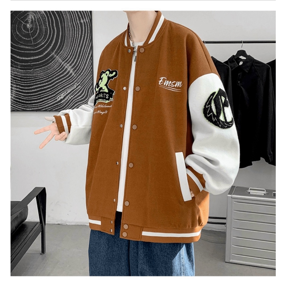 Áo Khoác Nỉ Nam Dây Khóa Kéo Kiểu Dáng Bomber Phong Cách Bóng Chày Hình In Sác Nét Form Rộng Mặc Thoáng Mát [NEW UNISEX]