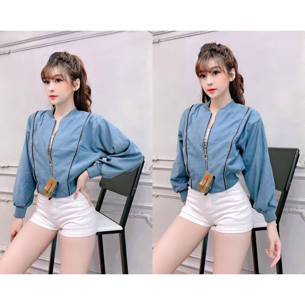 [ Hỗ Trợ Giá ] Áo khoác Croptop lửng Nhung Bố Lụa cao cấp