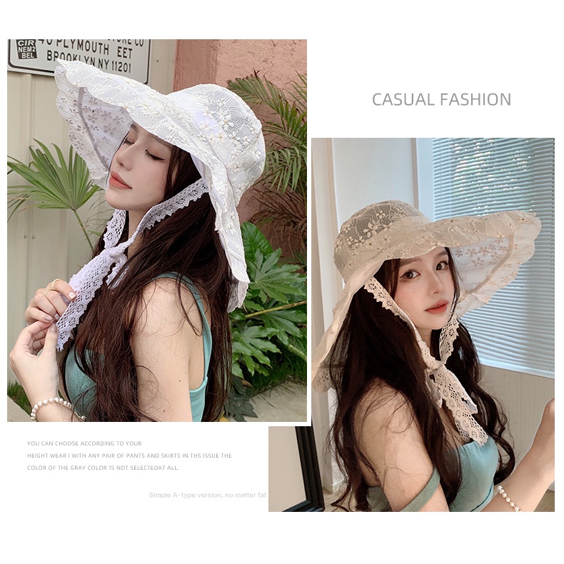 Nón Tai Bèo Ren Mỏng Vành Rộng Che Nắng Tia Cực Tím Thời Trang Hè Cho Nữ