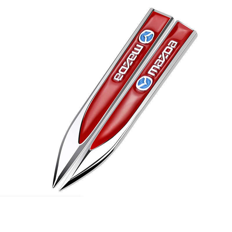 FENDER Set 2 Miếng Dán Trang Trí Tấm Chắn Bùn Bằng Kim Loại 3D Dành Cho Mazda 2 3 5 CX5 CX30