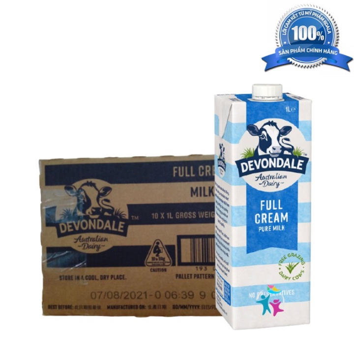 [SenXanh Emart] Thùng 10 Hộp Sữa Devondale 1L - Sữa Úc Nhập Khẩu