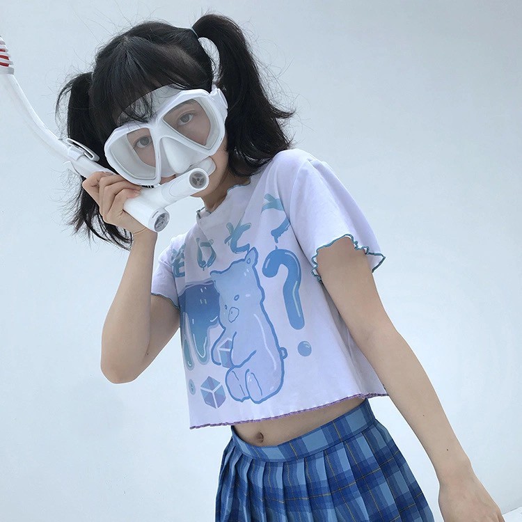 <S-XL> ÁO CROPTOP FORM RỘNG HÌNH GẤU BĂNG GIÁ SIÊU XINH (ẢNH THẬT CUỐI) - ORDER 10 NGÀY