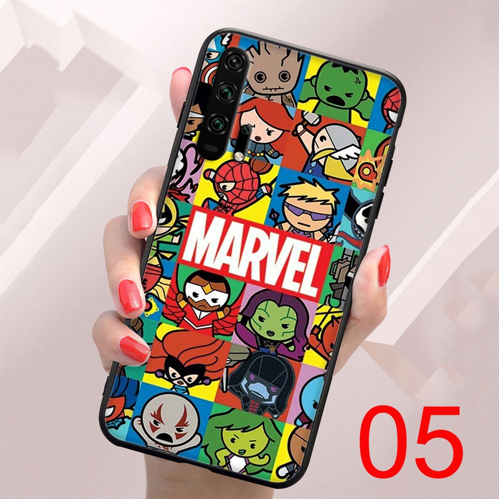 Ốp Điện Thoại Mềm Viền Đen Hình Truyện Tranh Marvel Cho Huawei Honor Note 10 View 20 9x Pro 9 Lite