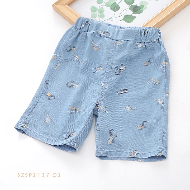 Quần bò cộc bé trai / Quân short bò bé trai chất liệu bò giấy vải sinh học Tencel siêu mềm, nhẹ mát cho bé 3-7 tuổi