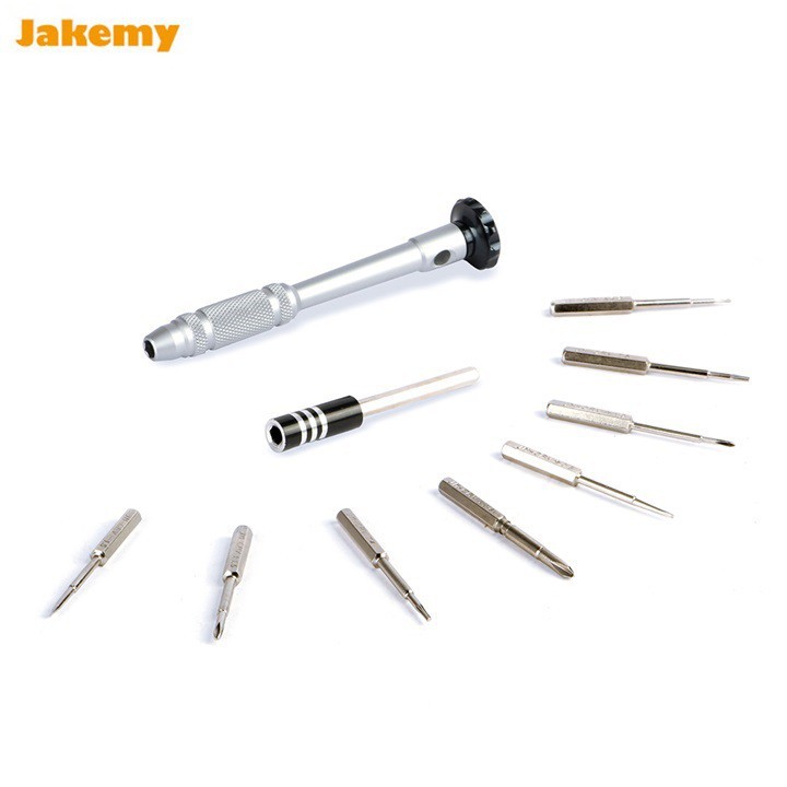 Bộ Vít Đa Năng 10in1 Jakemy Model JM8143 Chất Liệu Hợp Kim 6150CRV Siêu Cứng Đầu Vít Hít Nam Châm