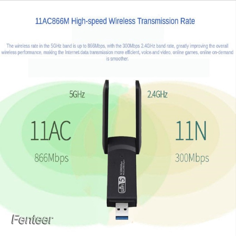 USB kết nối WIFI 2.4 & 5ghz Với 2 Ăng Ten kết nối máy tính | BigBuy360 - bigbuy360.vn