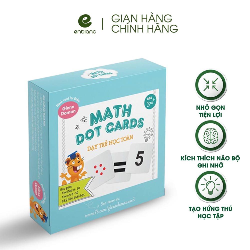 Thẻ Học Thông Minh Cho Bé, Bộ Thẻ Toán Dot Card 0-50 Chấm