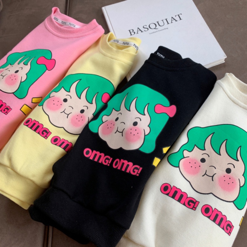 Áo Sweater Dáng Rộng In Hoạt Hình Kiểu Hàn Quốc Thời Trang Mùa Thu Cho Bé Gái