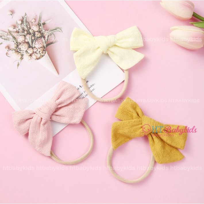 Turban, Băng đô Nơ Mềm Co Giãn Cho Bé Gái