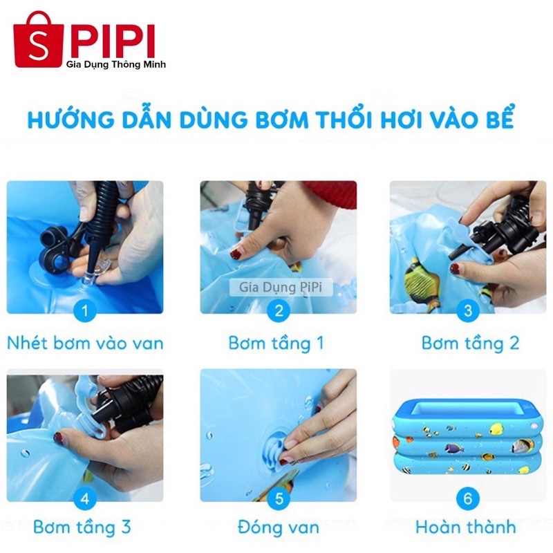 [KÈM MIẾNG VÁ] Bể Bơi Phao Chống Trượt 1M3/1M5/1M8/2M1 3 Tầng, Bể Bơi Chống Dò Khí, Dày, Chắc Chắn