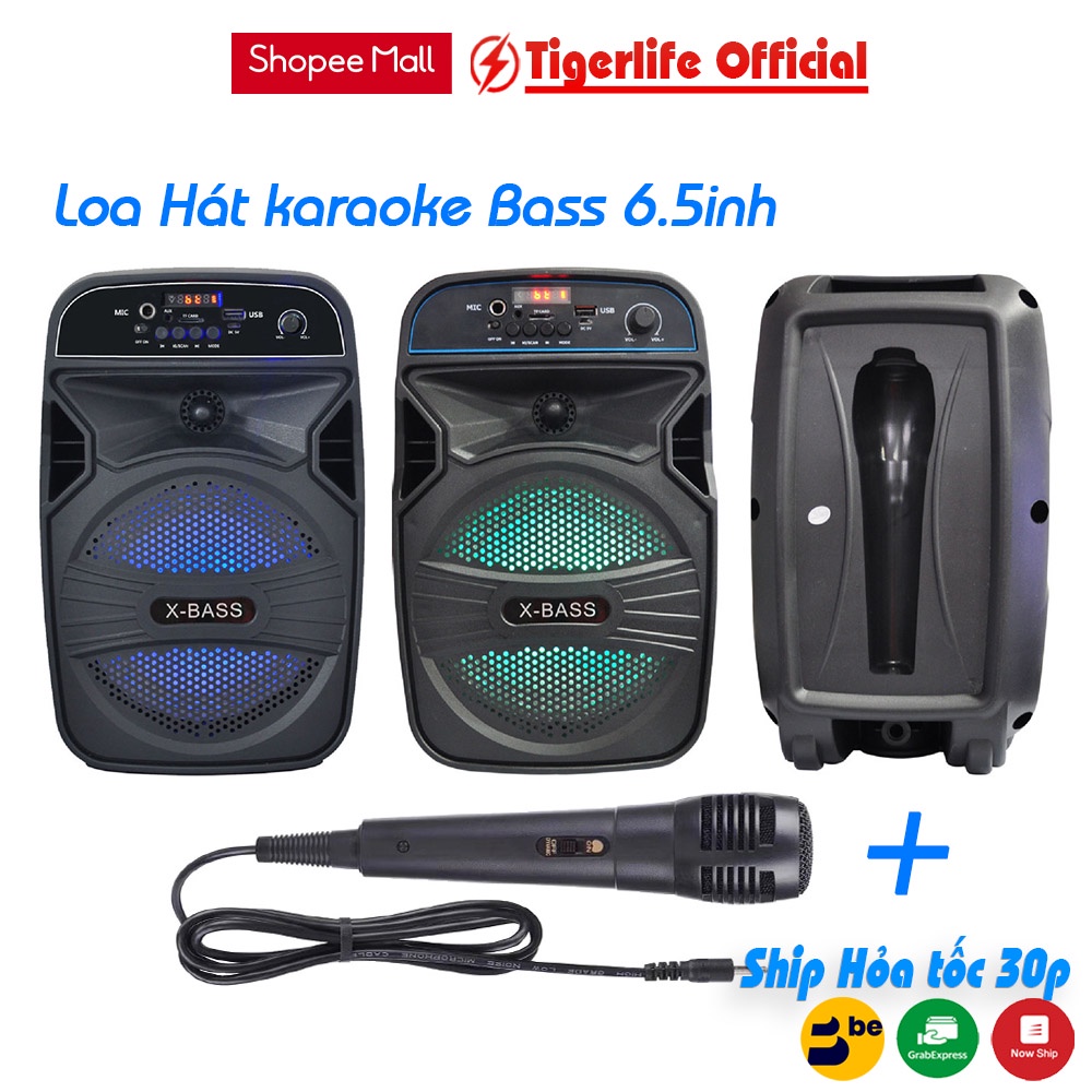 Loa bluetooth karaoke mini Tigerlife JubaHL651 Bass 6.5 Inch nhạc qua ĐT Tivi Laptop MTB USB