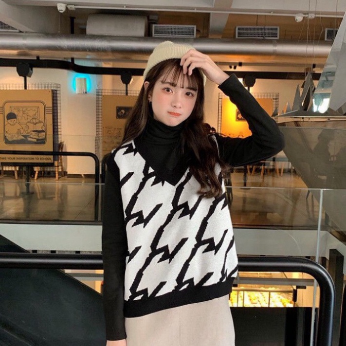 Áo Len Gile Nữ, Áo Gile Len Dễ Thương Kiểu Dáng Ngắn Hàn Quốc