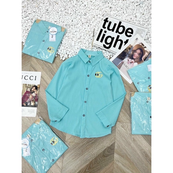 A028 ÁO SƠ MI DÀI TAY 6 MÀU ĐA DẠNG CHO MẸ VÀ BÉ CHỌN  18-28kg