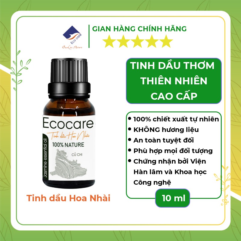 Tinh dầu thiên nhiên cao cấp ECOCARE 10ml, mùi thơm hoàn toàn nguyên chất (Bưởi, Quế, Cam, Sả Chanh, Bạc Hà, Nhài)