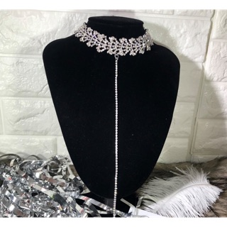 CHOKER đá SURI đính 100% hạt đá không pha hạt nhựa
