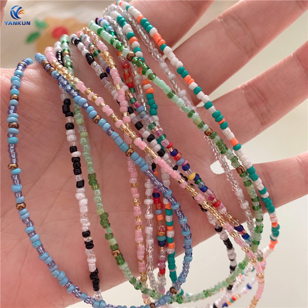 Vòng cổ Xỏ Hạt Màu Sắc Cầu Vồng Phong Cách Bohemian Dành Cho Nữ