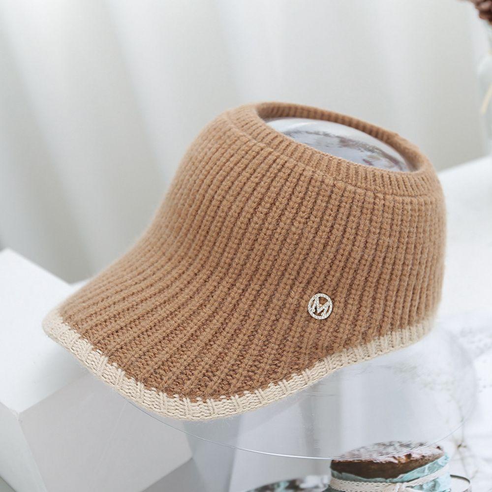 Mũ Lưỡi Trai Len Dệt Kim Hở Chóp In Chữ M Thời Trang Thu Đông Cho Nam Và Nữ