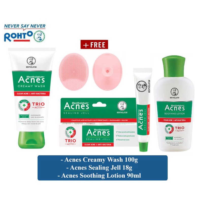 ✓ CHÍNH HÃNG - BỘ SẢN PHẨM NGỪA MỤN ACNES TRIO ACTIV (BỘ LỚN)