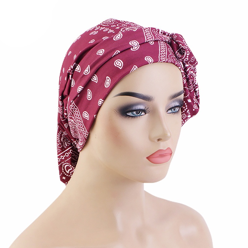 Mũ Trùm Đầu Mềm Co Giãn In Họa Tiết Phong Cách Đồng Quê Thời Trang