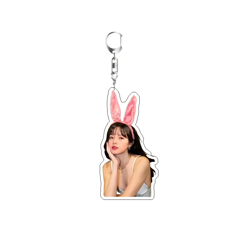 Móc Khóa Hình Lisa BLACKPINK BP Hai Mặt acrylic