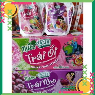Thùng 24 túi nước trái cây ổi/nho/dâu sữa/cam sữa/socola lif kun 110ml