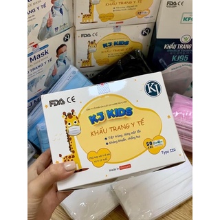 KHẨU TRANG TRẺ EM KHÁNG KHUẨN - KJ KIDS (Hộp 50 chiếc)