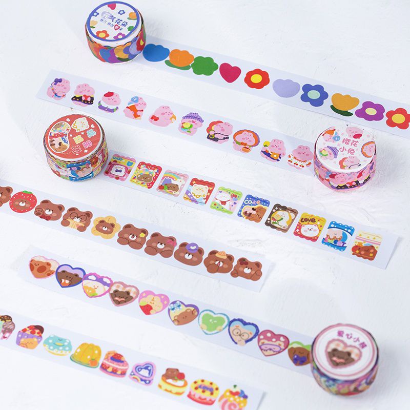 Cuộn 100 hình dán sticker giấy trang trí sổ tay